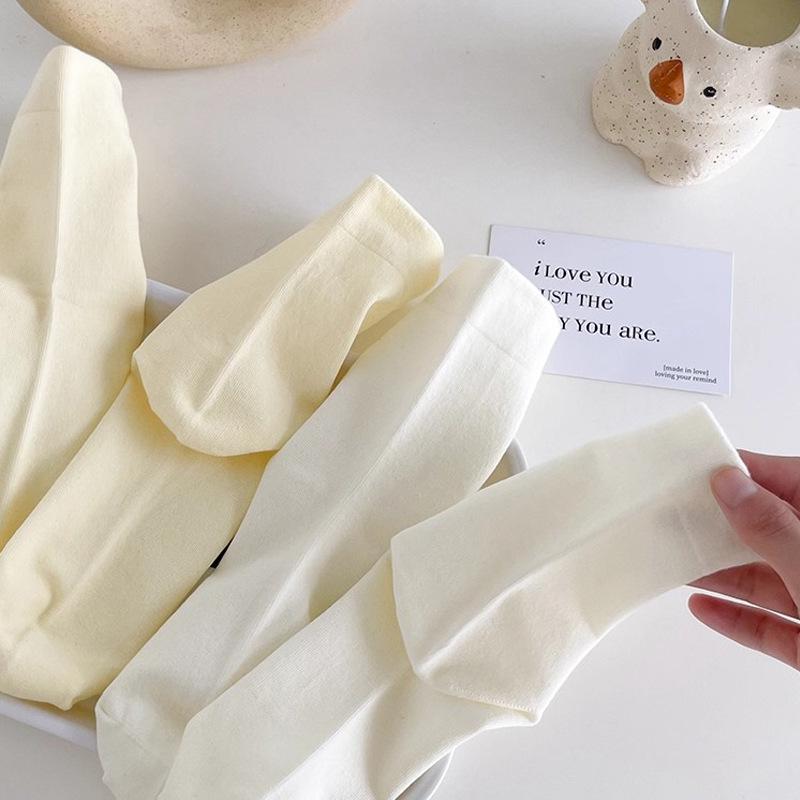 Pure Cotton Women's Anti-Odor Breathable Mid-Calf Scrunched Maternity Socks - Anti-Pilling & Seamless Design