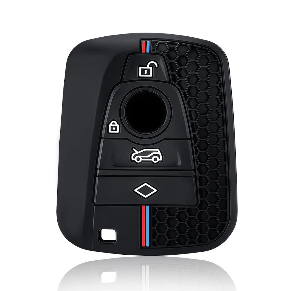 

Premium Soft Silicone Car Key Case Cover High Quality 4 Buttons for BMW I3 I8 Series 2014 2016 2017 Accessories Shell Box чёрный