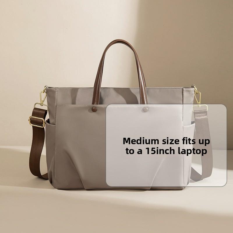 Commuter Hand-held Briefcase with Large Capacity and Single-shoulder Crossbody Tote Bag