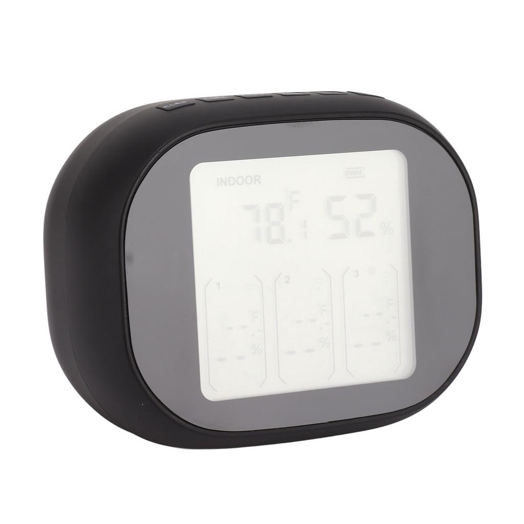 Indoor Outdoor Thermometer Celsius Fahrenheit Switching Visible At Night Wireless Black Temperature