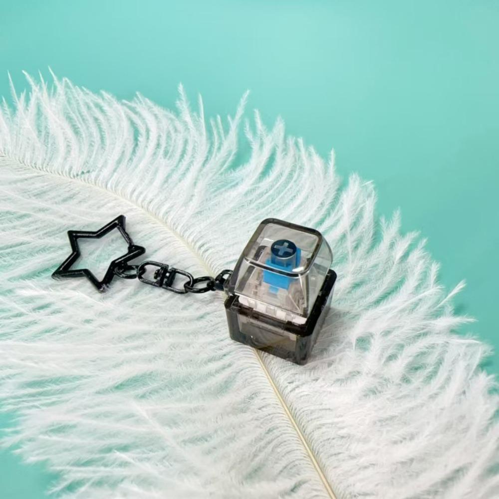 Relaxing DIY Keyboard Fidget Keychain Keys Button Keycap Finger Keyboard Caps With Light Pass The Time Pinch