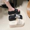 Thick-soled Height-increasing Cool Slippers for Women's Summer Wear 2025 New Beautiful Fashion One-word Drag Casual Versatile Beach Sandals