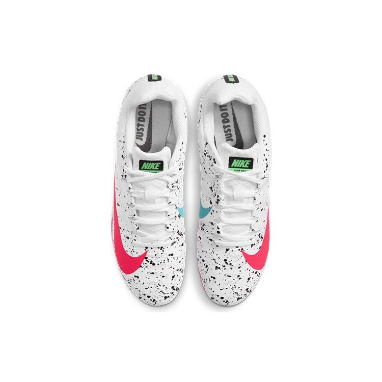 Nike Air Zoom Rival S 9 Spikes 'Paint Splatter White Crimson Jade' Men's 907564-101