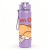 1PC Im Ok Turkey Laptop Cartoon 750ml Color Plastic Sports Water Bottle Leakproof Flip Straw Lid Suitable for Sports Office Home Use