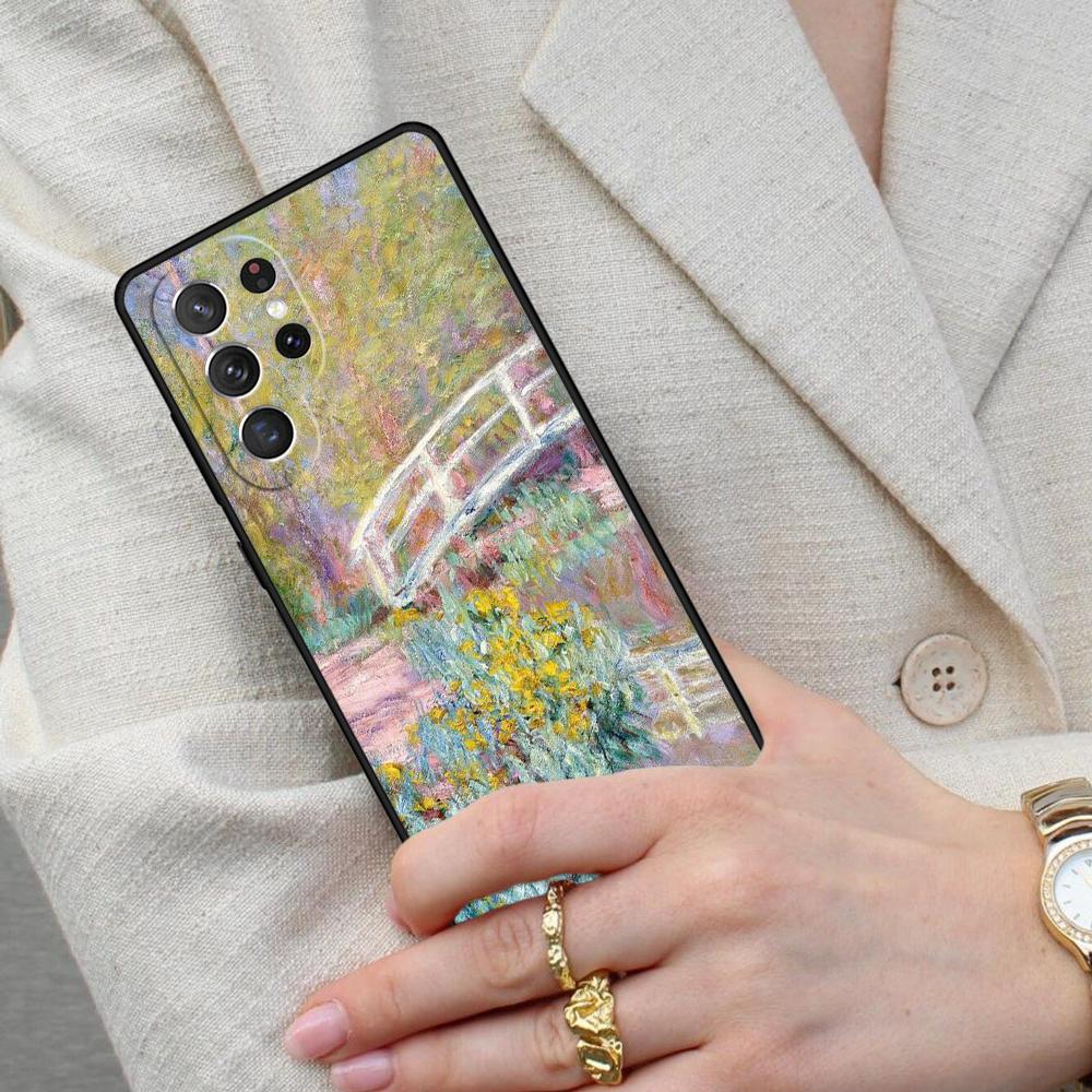 Claude Monet Garden Lotus Bridge Cell Phone Case for Samsung Galaxy S26 Ultra S25 S24 S23 S22 S21 S20 Note10 Cover