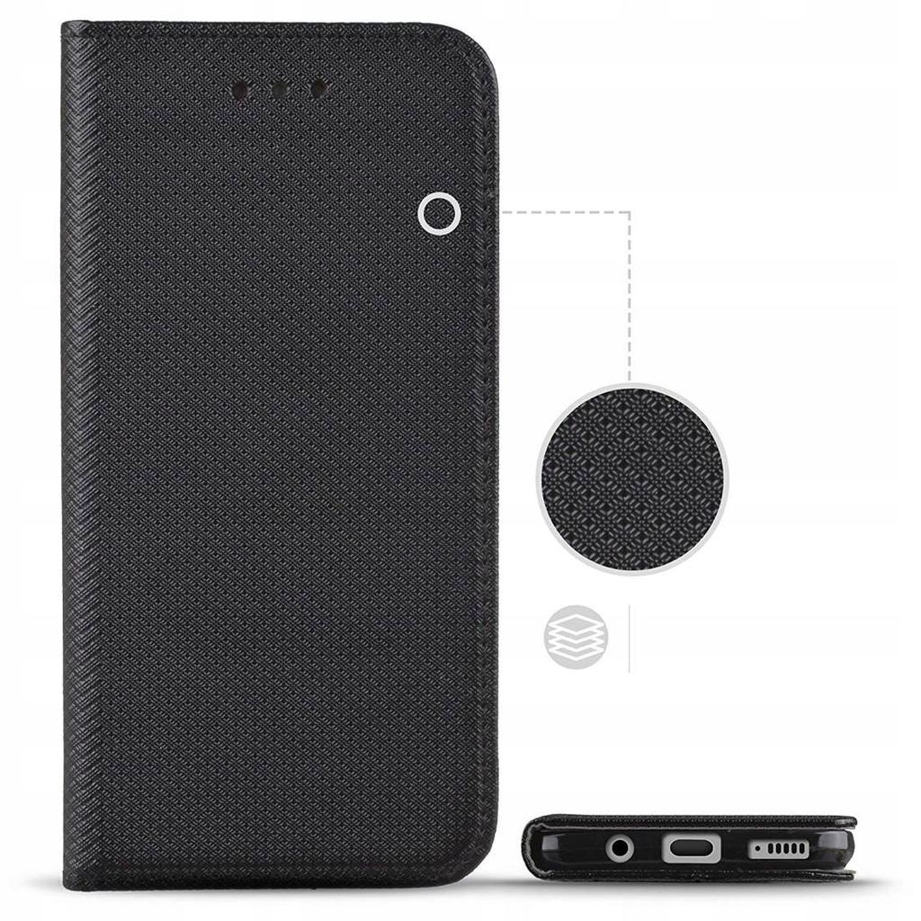 Case for SAMSUNG J6 2018 CLOSED SMART BOOK MAGNET CASE BLACK+GLASS