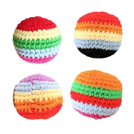 Handmade Crochet Footbag Soft for Kids Colorful Knitted Juggling Toys Toss Game