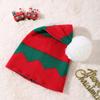 Strip Plush Ball Soft Beanie Cloth Accessories Santa Hat Knitted Christmas Hat  Winter&Autumn