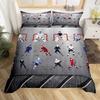 Ice Hockey Sport Duvet Cover Burning Hockey Ball for Teen Athlete Black Polyester Quilt Cover for Friend Gift Bedroom Decoration