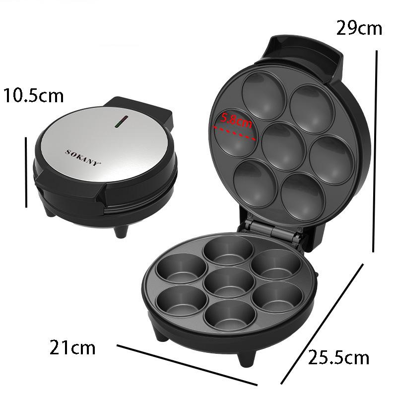 7-Hole Electric Mini Pancake & Tart Maker with Large Capacity and Constant Temperature Control