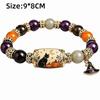Witch Hat Pendant Beaded Charm Bracelet Black Cat Pumpkin Charm  Halloween Party Costume Jewelry