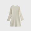 Autumn Women's Ribbed Knit Long-Sleeve Dress - Simple Style Short Skirt