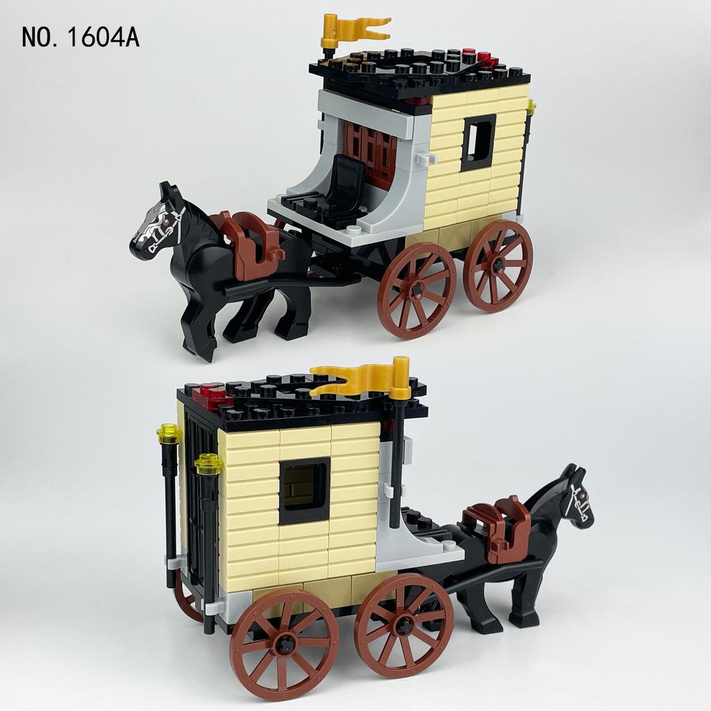 Jinzhi Royal Carriage, Horse Robe, Gun Barrel, Prisoner Cart Series, Small Particle Assembled Model Building Block Toy