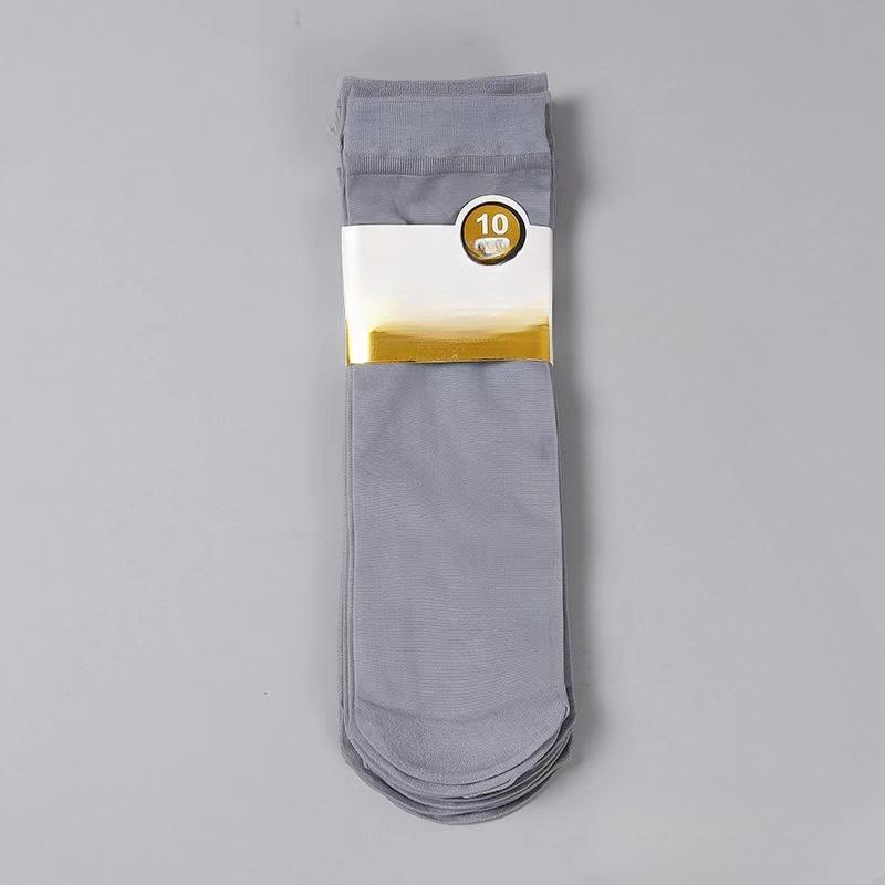10 Pairs of Men's Summer Thin Wear Resistant Breathable Anti Hook Silk Tube Socks