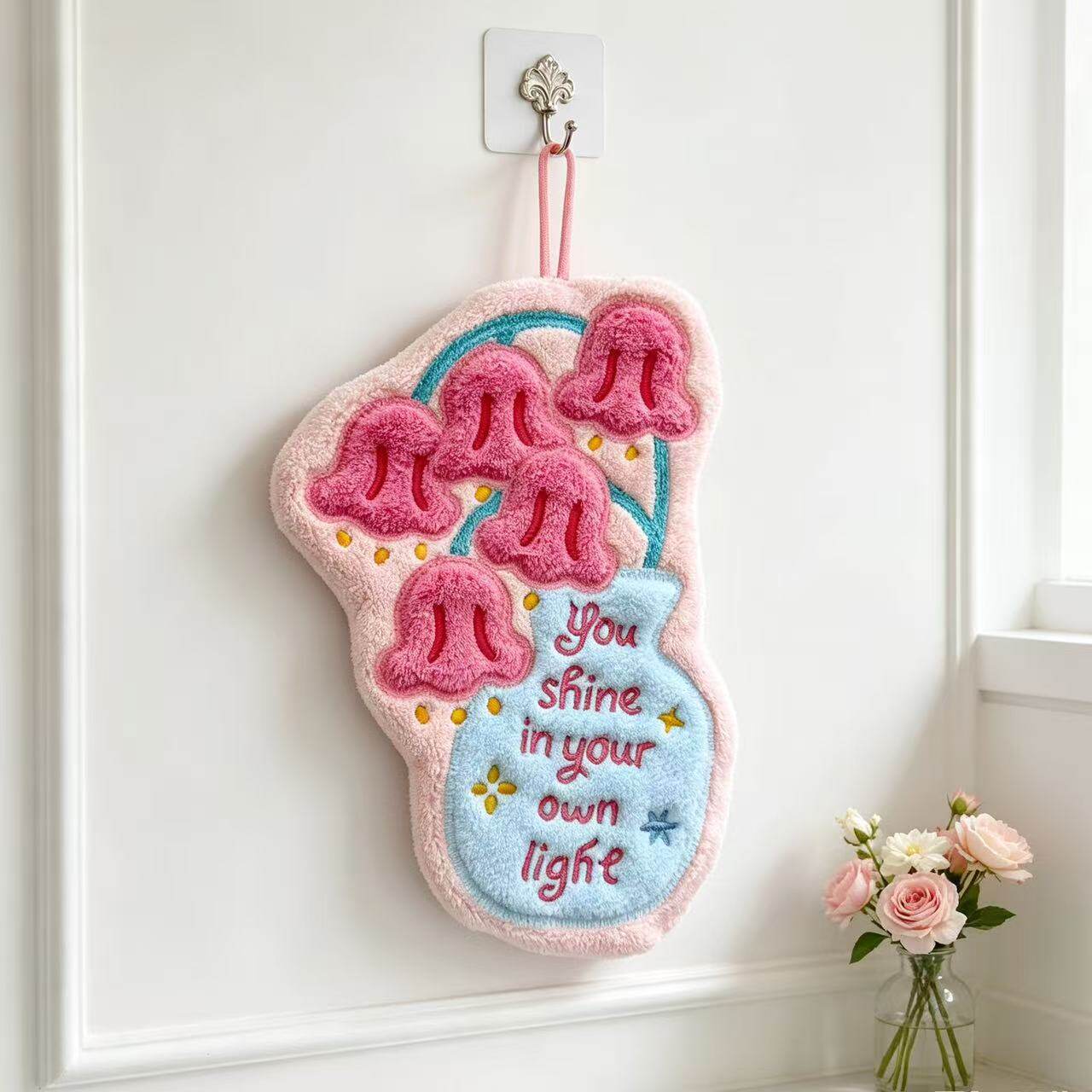 Tulip Hand Towel Hangable Coral Velvet Flower Towel Absorbent Creative Cute Hand Towel Handkerchief
