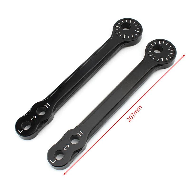 Motorrad-Tieferlegungsstangen-Kit Passend für Kawasaki Ninja 400/Z400/250/Z250 2013-2023 Auf- und Ab-Verbindung Schwarz Einstellbares Zubehör