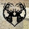 Decorative Hanging Ornaments for Home Metal Deer Heart Wall Decoration, Silhouette Couple Ornaments, Animal Art Patio Decor Backyard Sculpture Living