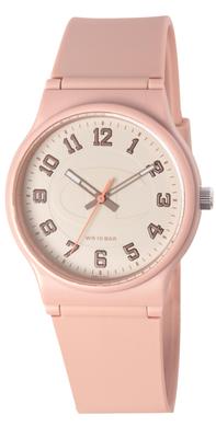 Citizen Analog Champion Watch with Urethane Water Resistant To 10 Salmon for Men and Women Q&Q VP49A-010VK Band, ATM,