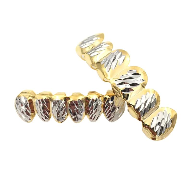 New Arrival Cheap Price Hip Hop Style 14k Gold Plating 6 Teeth Top& Bottom Street Style Grillz for Teeth Hip Hop Jewelry