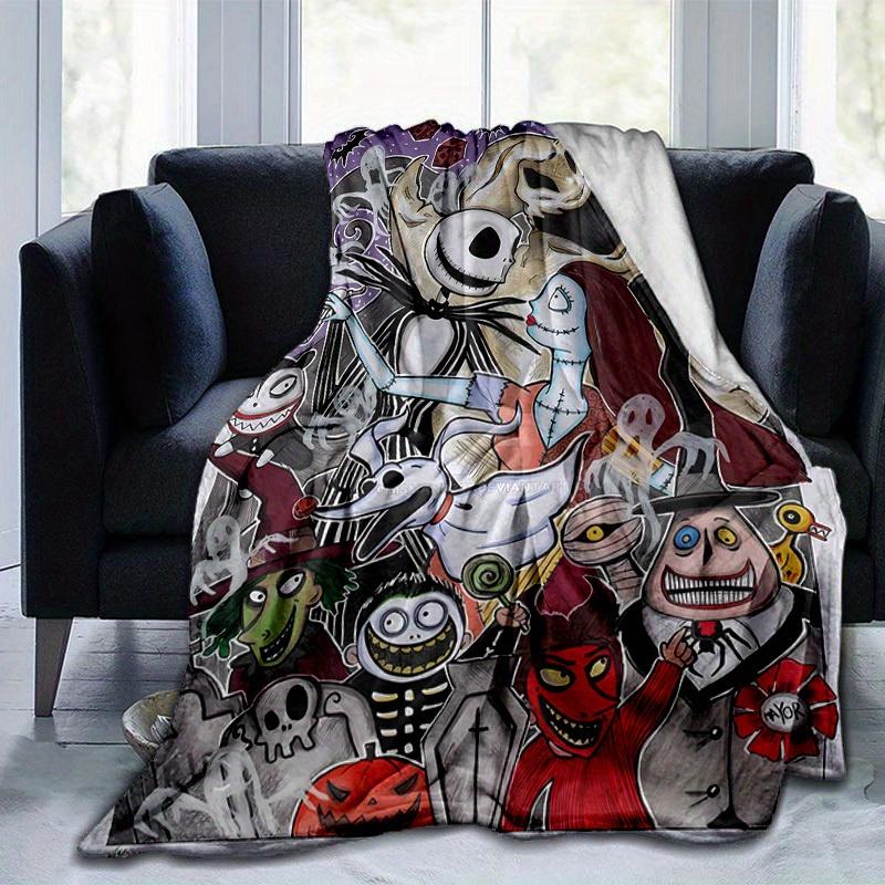 1pc, Cozy Nightmare Before Christmas Home Decor Blanket: Perfect Flannel Throw for Bedroom, Living Room, Travel, Camping, Car