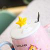 450ml Creative Unicorn Ceramic Mug With Lid and Spoon Cartoon Milk Coffee Tea Cup Porcelain Mugs Nice Gifts Drop Shipping