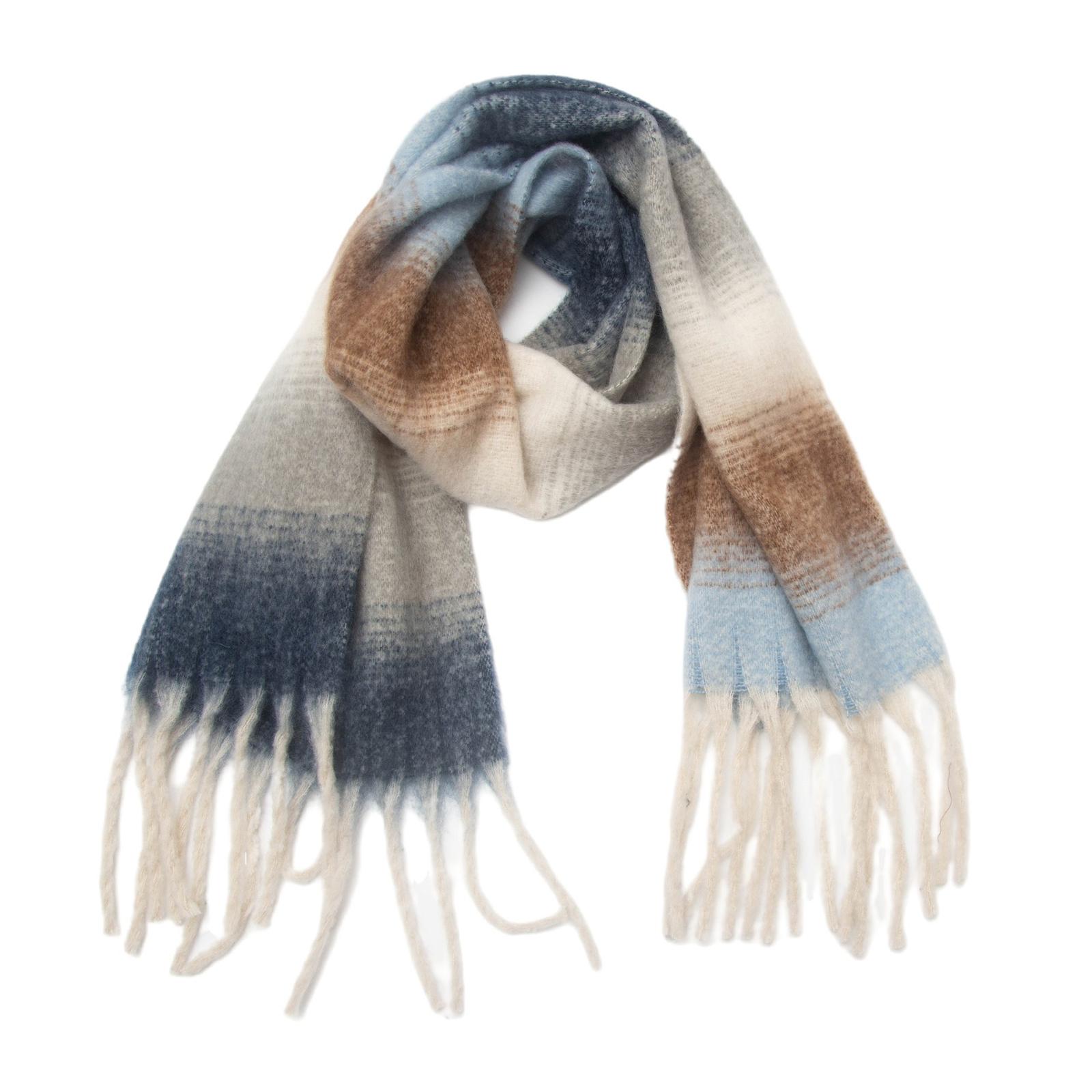 

Thickened Woolen Plaid Scarf Women s Winter Fashion Versatile Fake Cashmere Shawl Warm Neck Warmer Checkered Design White коричневый