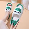 Cute Animals Linen Slippers Women Couples Non Slip Thick Soled Spring Summer Cotton Linen Cool Slippers Home Slipper