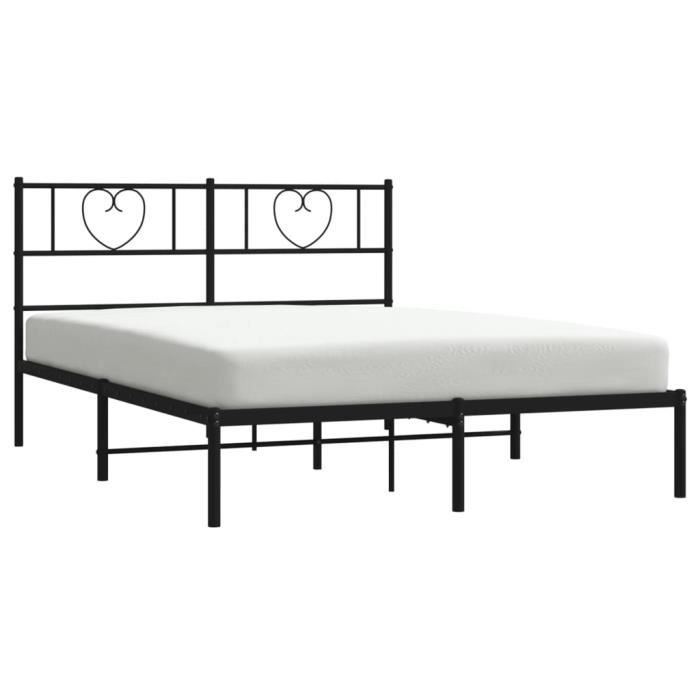 VidaXL Metal Bed Frame with Black Headboard 160x200 Cm 355466