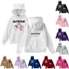Ladies Fashion Casual Long Sleeve Printed Round Neck Hoodie Pullover Top With  Pockets