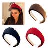 Fashionable Women's Plush Headbands with Colorful Pearls and Beads Prom Hair Accessories for Stylish Hairstyles