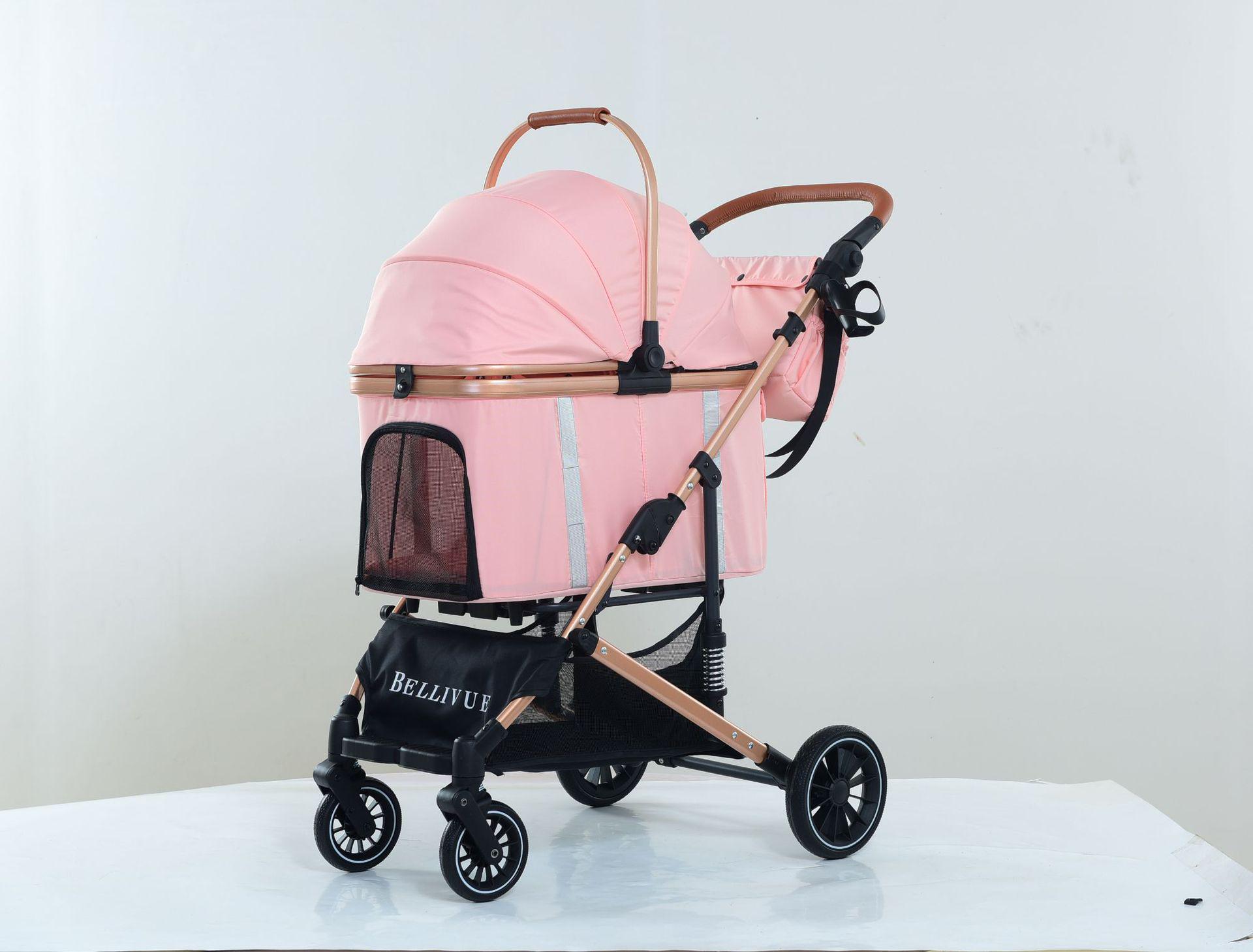

Foldable Pet Stroller with Shock Absorption for Medium and Small Dogs & Cats Piece