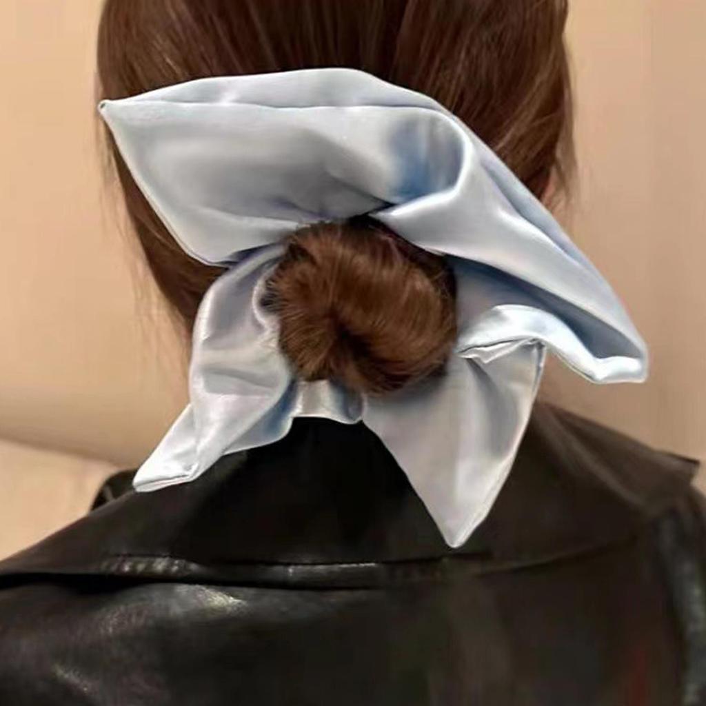 Satin Silk Square Scrunchies Elastic Hair Bands Women Girls Sweet Ponytail Holder Large Hair Ties Rope Headwear Hair Accessories