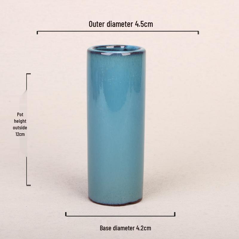 Ceramic Miniature Hand-Shaped Purple Clay Succulent Pot with Blue Glaze - Small Flower Pot for Balcony Seedlings