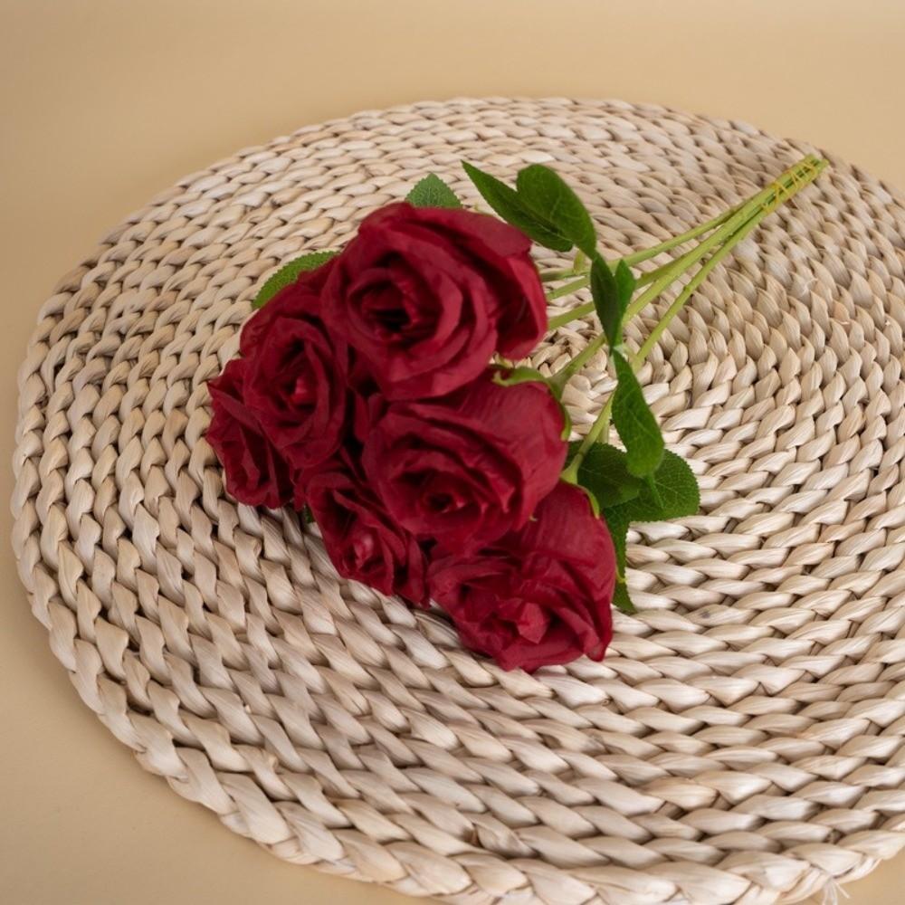 Silk Rose Simulation Flowers Small Bundle Artificial Flowers Home Decoration  Photography Props