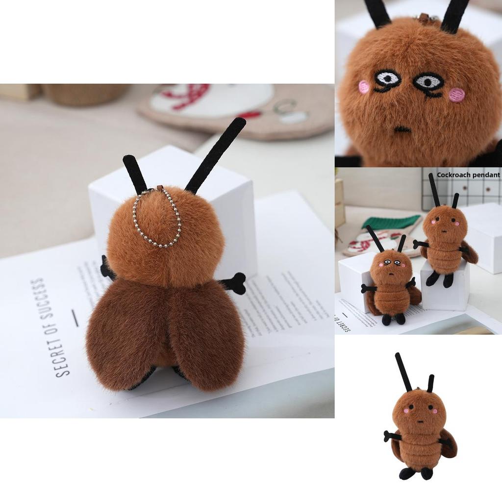 Cartoon Creative Cockroach Plush Keychain With Pp Cotton Fill For Novelty Bag Decor