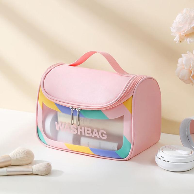 Portable Cosmetic Bag Female Travel Storage Toiletry Organize Women Waterproof Pvc Wash Kit Transparent Zipper Make Up Case
