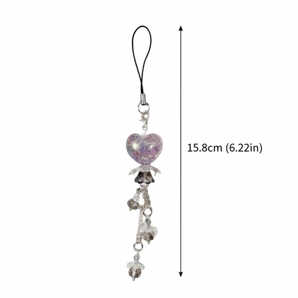 Chubby Heart-shaped Flower Guben Chain Keychain Floral Mobile Phone Pendant New Guben Pendant