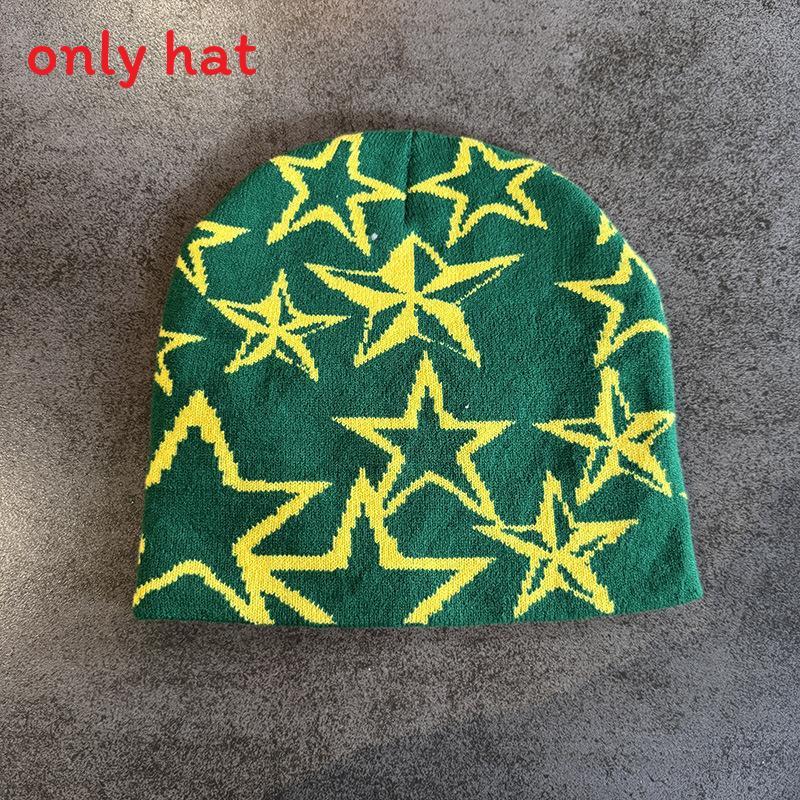 Star Pattern Fashion Women Casual Warm Knitted Hat For Autumn Winter And