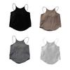 Women's Padded Cami Tank Top Double Lined Spaghetti Strap Basic Undershirts with Built in Bra Slim Fitted Summer Going Out