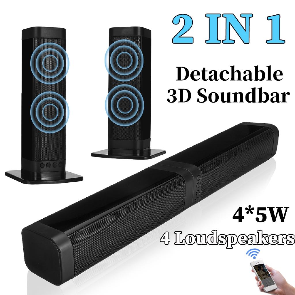 20W Detachable Soundbar Speakers Wireless Bluetooth 5.0 Column Stereo Speaker 3D TV Home Theater Sound Bar TF AUX FM