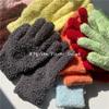 Candy Color Cute Coral Fleece Divided Into Five-finger Gloves for Women, Thickened Cycling In Autumn and Winter, Warm Plush and Cold-proof for Men
