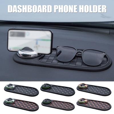 Multifunktionale Auto-Anti-Rutsch-Matte mit temporärer Parknummer, Auto-Armaturenbrett 360-Grad-drehbarer Handyhalter