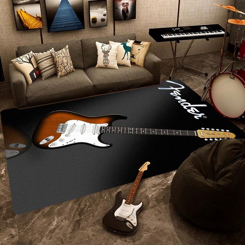 F-Fender rectangular carpet rock guitar band instrument decoration speaker retro floor mat shock absorption rugs