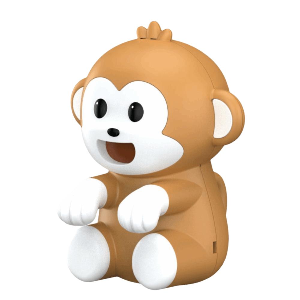 USB Rechargeable Cartoon Monkey Electric Fan Cute Cartoon Design Durable Mini Clip on Fan Scalable Hand Air-Blowing Attachmen