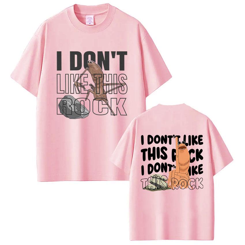 Marcus The Worm I Dont Like This Rock Funny Meme TShirt  Women Fashion Vintage Tshirts Cotton Casual Short Sleeves Shirts