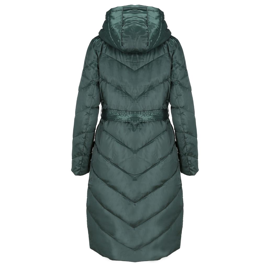 WOMEN' LONG TIE DOWN COAT