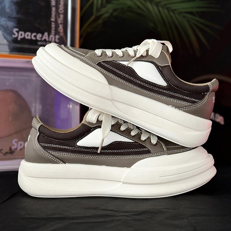 New Board Shoes Thick Baseplate Shoes INS Leisure Sports Harajuku Ulzzang White Shoes Men