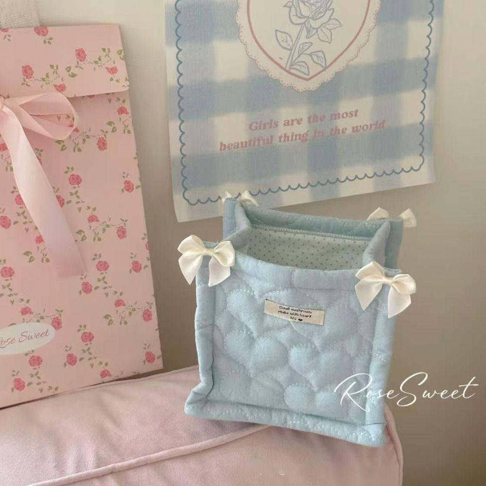 Square Storage Basket Cotton Home Decoration Cute Desktop Box