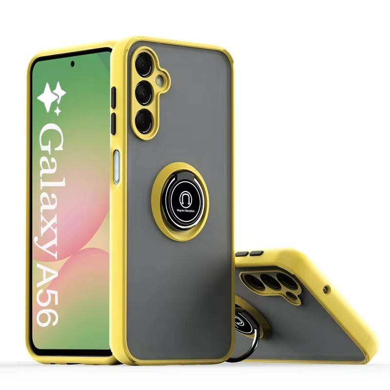 Matte Translucent Phone Case For Samsung A56 A16 A26 A36 A55 A35 A15 A54 A34 A14 A25 Magnetic Ring Holder Protector Cover