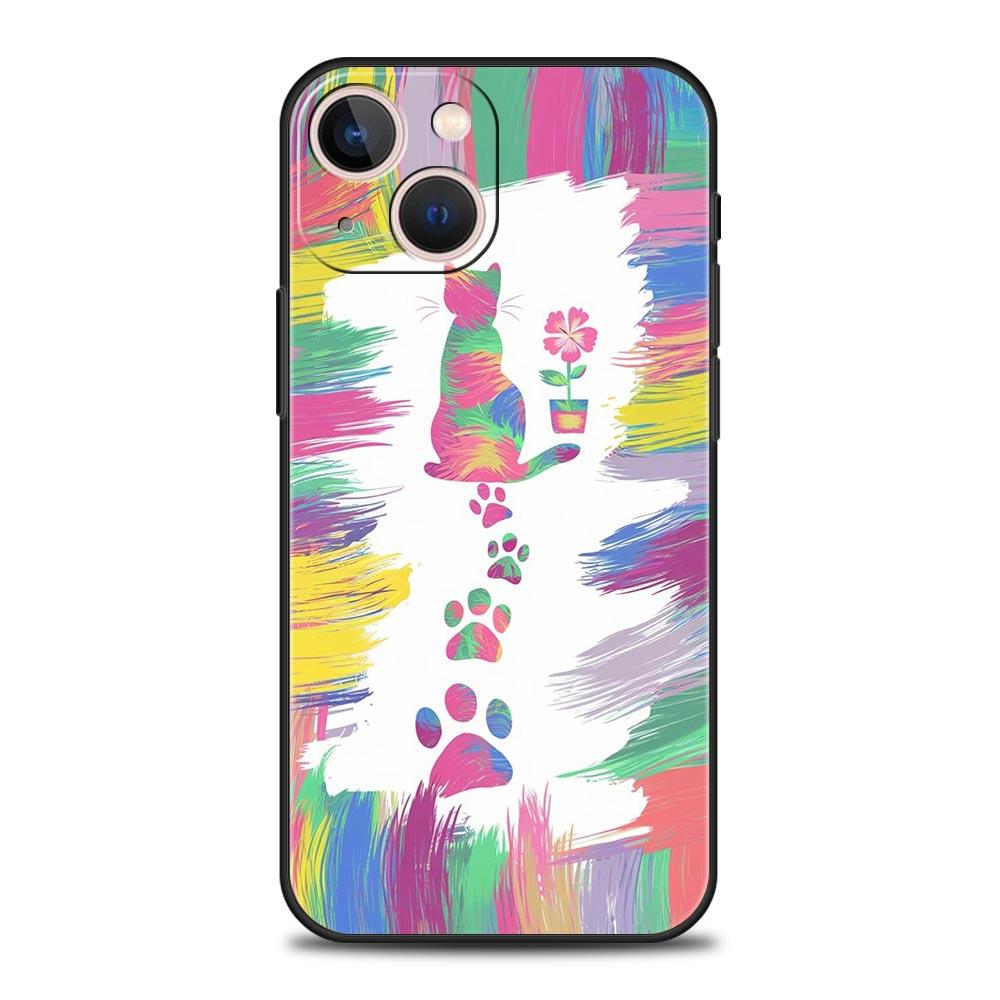 

Abstract Creative Cat Line Pattern Phone Case Cover for iPhone 17 16 15 14 13 12 11 Pro Max 17Air Plus Shockproof Soft TPU Shell iPhone 13
